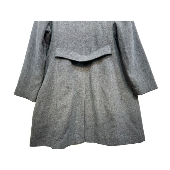 Lands End Womens Wool Blend Coat 14P Gray Long Sleeve Button-Up Outerwear - Picture 13 of 13